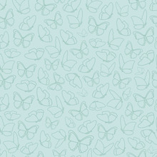 Vector Repeat Pattern With Yellow Butterflies. One Of "Garden Tea Party" Collection Patterns.