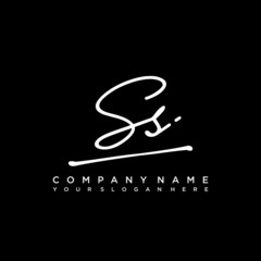 SS initials signature logo. Handwriting logo vector templates. Hand drawn Calligraphy lettering Vector illustration.