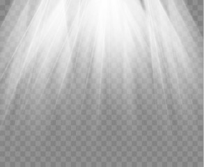 Aufkleber - Spotlight isolated on transparent background. Vector glowing light effect