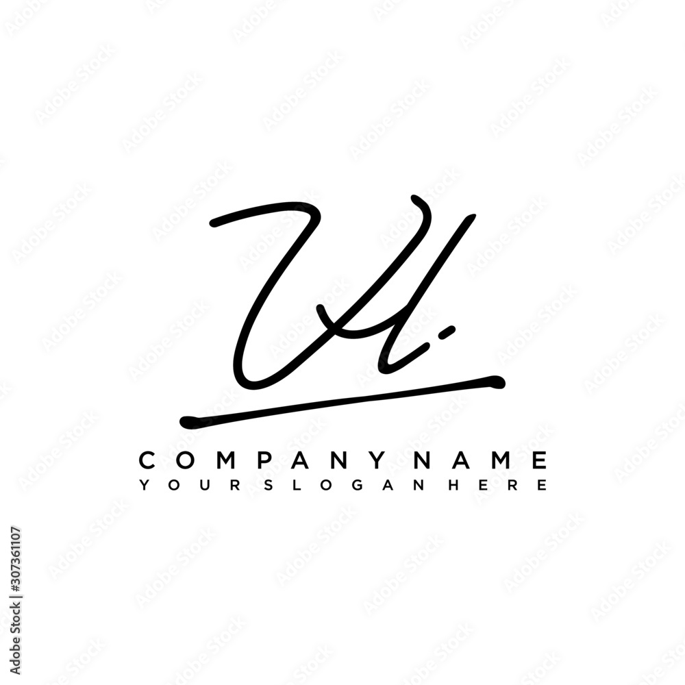 Vl Lettering VL initials signature logo. Handwriting logo vector templates. Hand ...