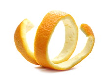 Orange peels isolated on white background