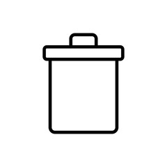 Poster - Simple trash can line icon.