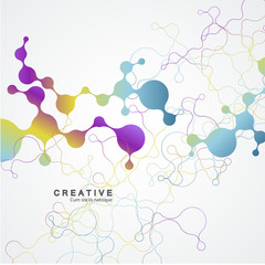 Aufkleber - Connected lines and dots. Vector technology concept background