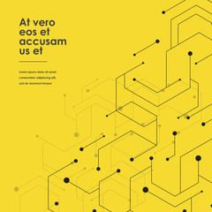 Poster - Science network pattern, connecting lines and dots on simple background