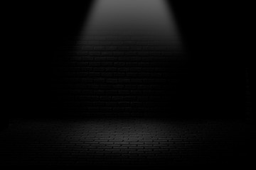 Wall Mural - black background for product show with elegant light , dark and gray abstract wall and studio room g