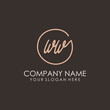 WW initials signature logo. Handwritten vector logo template connected to a circle. Hand drawn Calligraphy lettering Vector illustration.