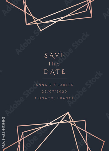 Fotomural WEDDING Invitations Rose Gold Vector