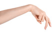 © Илья Подопригоров - Female caucasian hands  isolated white background showing  various finger gestures. woman hands showing different gestures