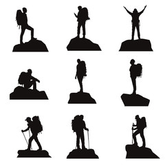hiker silhouettes