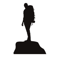 Wall Mural - hiker silhouette