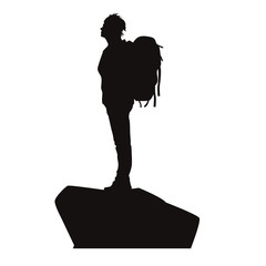 Wall Mural - hiker silhouette