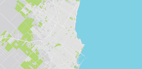 Urban vector city map of Mar Del Plata, Argentina