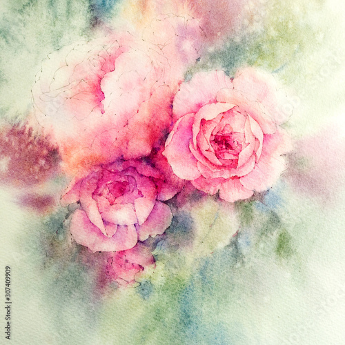 roze-akwarela-akwarela-botaniczna