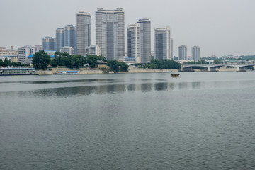 Wall Mural - Aerial view of Pyongyang, capital city of the DPRK, North Korea