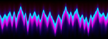Neon Music Equalizer, Magnetic Or Sonic Wave Techno Vector Background.