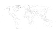 World Map Vector Illustration On White Isolated Background. Flat Blank World Map. Eps 10