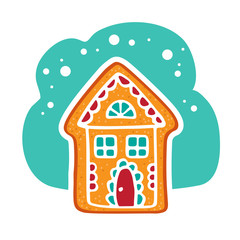 Sticker - gingerbread house-20