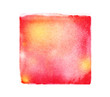 Watercolor square on white as background