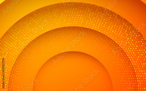 Dekoracja na wymiar  streszczenie-3d-kolo-papercut-warstwa-pomaranczowe-tlo-z-dekoracja-blyszczy