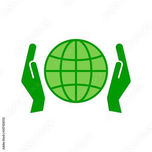 Take care of the planet. The concept of ecology, renewable energy. A green pl...