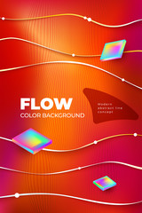 Canvas Print - liquid line color background design. vertical fluid line gradient shapes composition. futuristic des