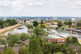 Fototapeta Miasto - Industrial quater on the river in  Cologne or Kolhn in Germany