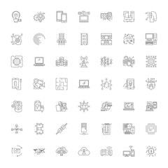 Wall Mural - Electronics line icons, signs, symbols vector, linear illustration set