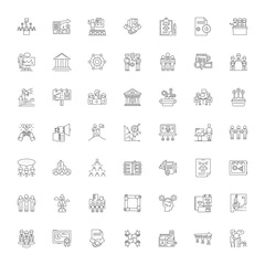 Wall Mural - Enterprise architecture line icons, signs, symbols vector, linear illustration set