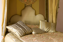 Satin Bed In French Chateau