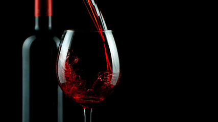 Poster - Detail of pouring red wine into glass