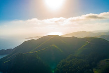 Aerial View Of Marin Headlands And Golden Gate Bay At Sunset