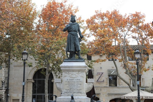 Fotomural Statue du roi de France Louis IX surnommé Saint Louis dans le village de Aigue