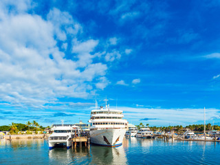 Boats in the port of Denarau, Nadi - Fiji.