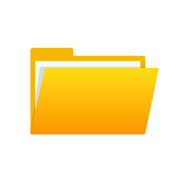 Empty yellow web computer folder for design on white, stock vector illustration