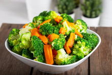 Salad Of Boiled Carrots And Broccoli