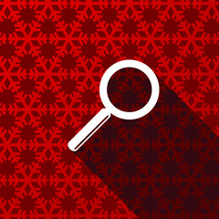 Aufkleber - Search flat design christmas and winter concept vector icon with snowflakes