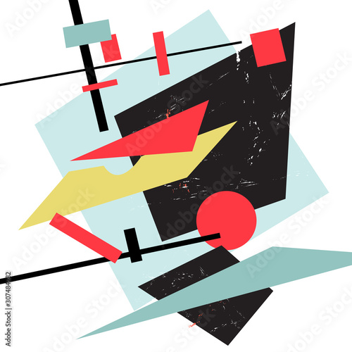 Cuadros en Lienzo Vector abstract seamless background of geometric colored objects