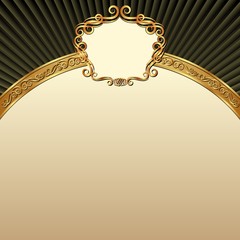 Poster - decorative background with golden frame