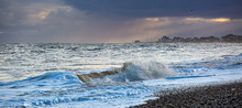 Aldeburgh Sea Front On A Wild Winters Day