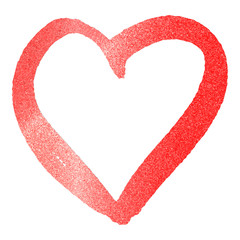Poster - Red heart on white background. Metallic style. Abstract golden bright light. Glitter heart. Love, wedding concept. Gold glitter texture. Abstract vector illustration. Valentine day concept.