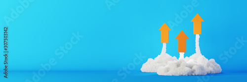 Fotomural Arrows being launched, success and growth concepts, original 3d rendering