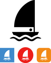 Sailboat Sea Vessel Vector Icon