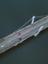 Aerial View Of Bridge Over Volga River, Moscow, Russia