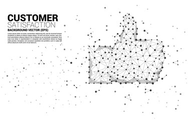 Poster - thumb up icon from dot connect line polygon network. concept of customer satisfaction , client rating and ranking.