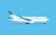 The plane is, side view. Vector illustration cartoon style.