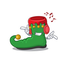 Poster - Listening music elf shoes mascot cartoon character design