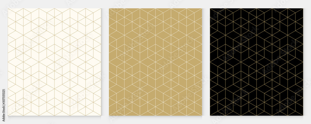 Background pattern seamless geometric line abstract gold luxury color vector. Christmas background. - obrazy, fototapety, plakaty 