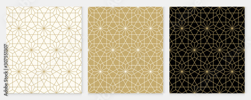 Background pattern seamless geometric line abstract gold luxury color vector....