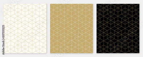 Cuadros en Lienzo Background pattern seamless geometric line abstract gold luxury color vector