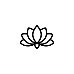 Sticker - Simple lotus line icon.